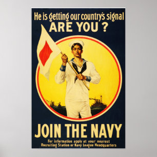 Är du Redo? GÅ MED NAVY! Rekrytering i USA Krig Poster