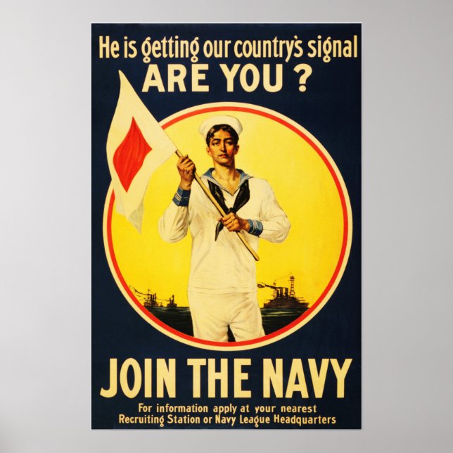 Är du Redo? GÅ MED NAVY! Rekrytering i USA Krig Poster (Framsidan)