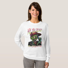 Är du redo | Kvinnors Zombie Attack Långärmad T Shirt