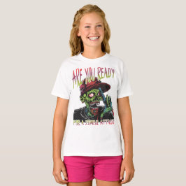Är du redo | Rolig Zombie-attack T-shirt för barn