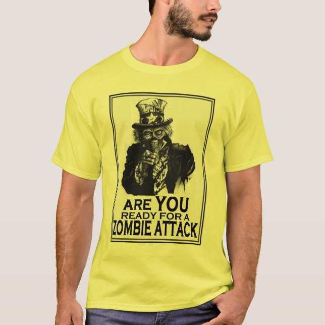 Är du redot för zombieattack?! tee shirt (Framsida)