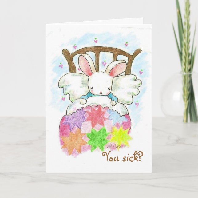 Är du sjuk? Hämta bra Bunny-kort Kort (Framsida)