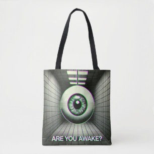 👁️ "Är du vaken?" Weirdcore Tote Bag 👁️ Tygkasse
