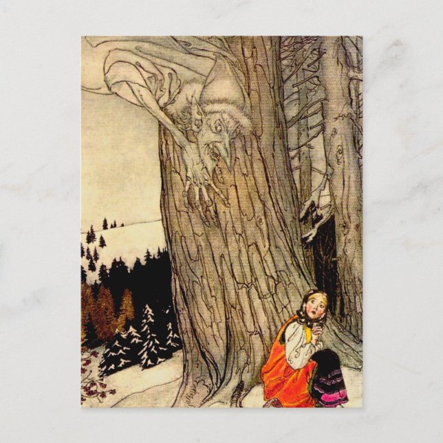 “Är du varm?” Sagokonst av Arthur Rackham Vykort (Framsida)