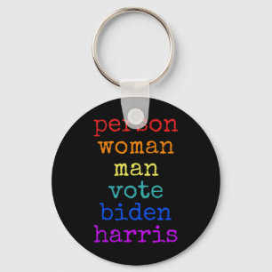 Är Dumb Person Woman Man Vote Biden Harris Distres Nyckelring