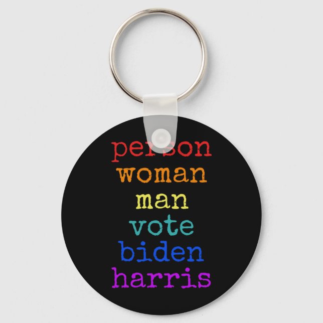 Är Dumb Person Woman Man Vote Biden Harris Distres Nyckelring (Framsida)