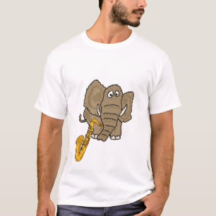 ÄR elefanten som leker saxofonT-tröja T-shirt
