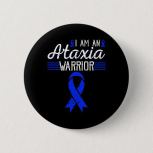 Är en Ataxi Warrior Blue Ribbon Awareness Knapp