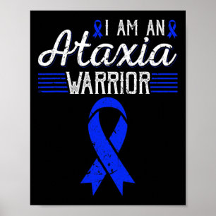 Är en Ataxi Warrior Blue Ribbon Awareness Poster