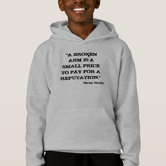 "ÄR EN BRUTEN ARM ETT LITET PRIS SOM BETALAR FÖR TRÖJA (Framsida)