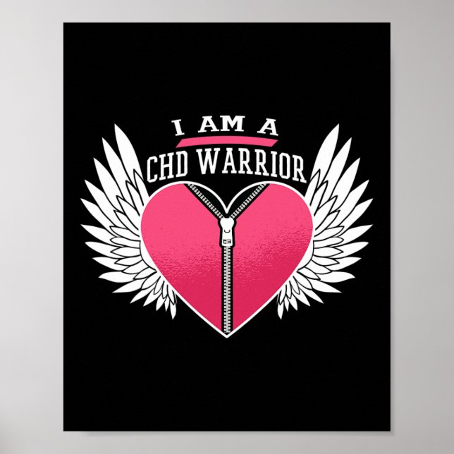 är ett chd Warrior Zipper Heart med Angel Vingar Poster (Framsidan)