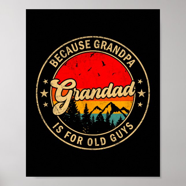 Är farfar för att farfar är gammal Retro Poster (Framsidan)