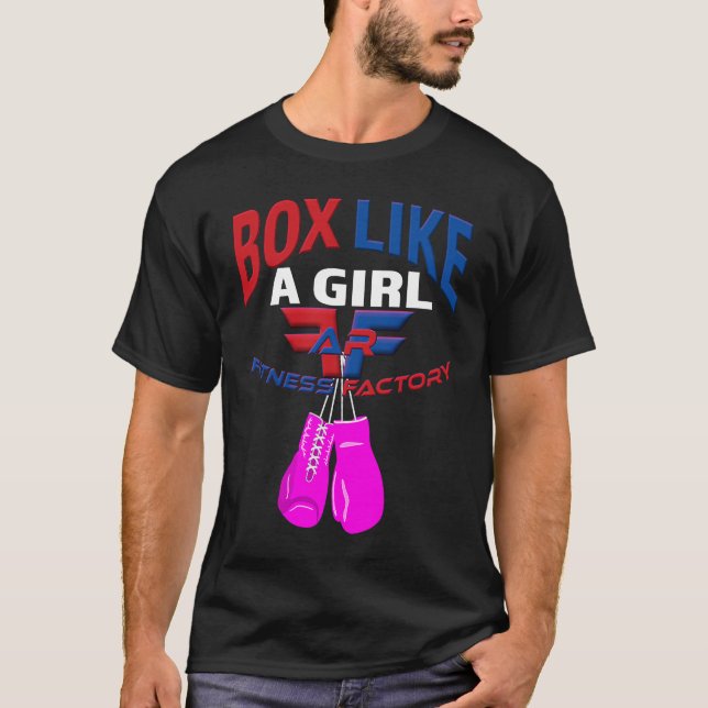AR Fitness Factory Box Like A Girl Pink Gloves T Shirt (Framsida)