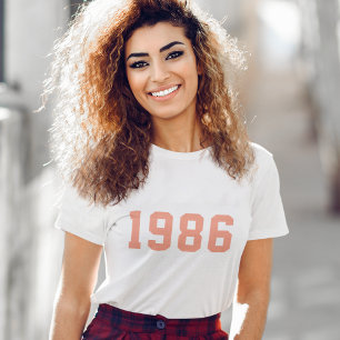 År Födelsedag   Anpassningsbar Coral Rosa Modern T Shirt