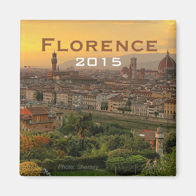År för ändring av Florence Italien Souvenir Fridge Magnet (Framsidan)