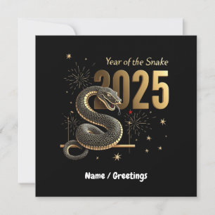 År för Anpassadet Snake 2025 China Zodiac Inbjudningar