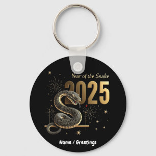 År för Anpassadet Snake 2025 China Zodiac Nyckelring