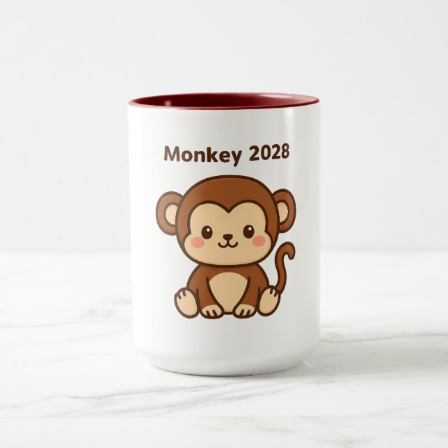 År för apan 2028 mugg (Center)