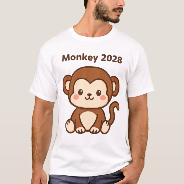År för apan 2028 t shirt (Framsida)