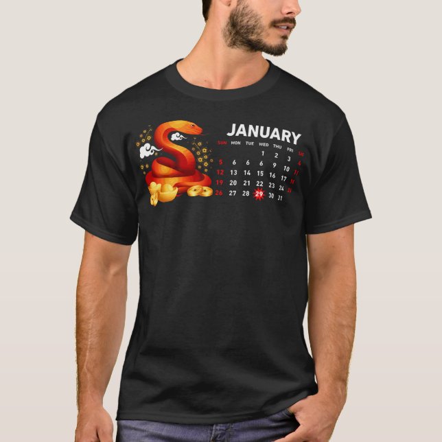 År för årskalender Lycklig 2025 T Shirt (Framsida)
