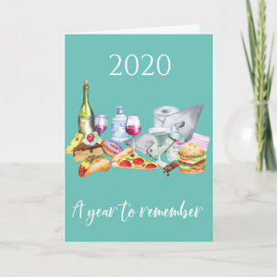 År för att minnas 2020 med Covid Fast Food Snack Kort