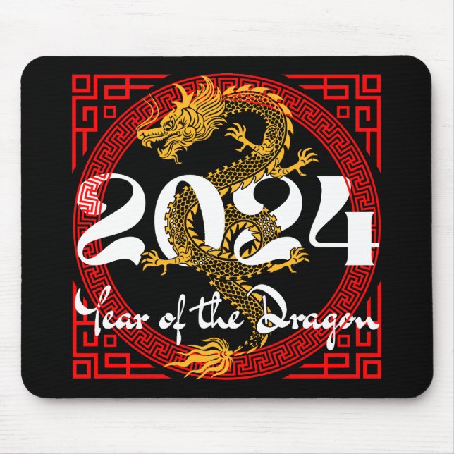 År för dragon 2024 Kinesisk zodiak Musmatta (Framsidan)