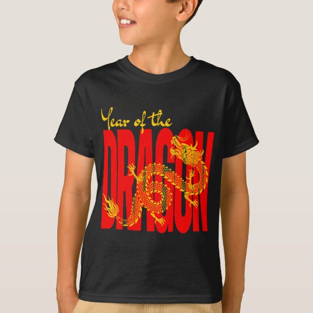 År för drakens röda guld t shirt (Framsida)