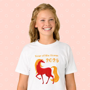 År för Fire Horse 2026 China Zodiac Girl T Shirt