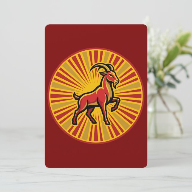 År för geten 2027 Lunar New Year-kort Tack Kort (Stående Fram)