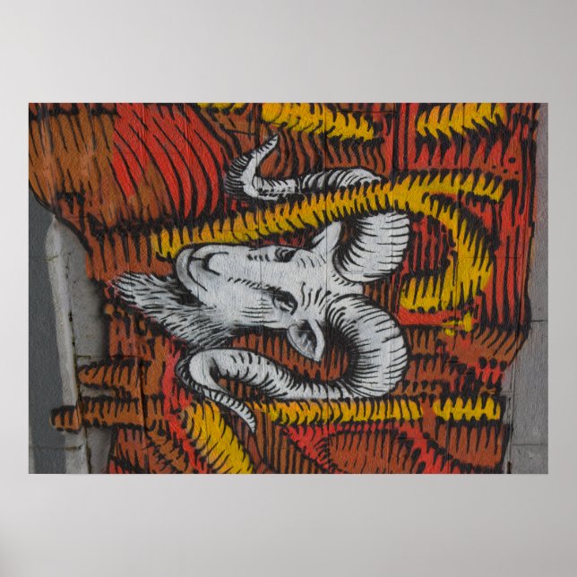 År för getfår Ram Graffiti Poster (Framsidan)