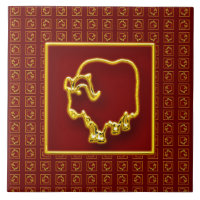 År för Golden Oxen Ceramic Tile