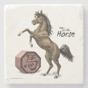 År för Horse China Zodiac Animal Art Stenunderlägg