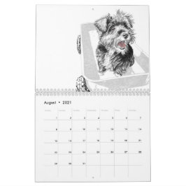 År för hund av teckning kalender