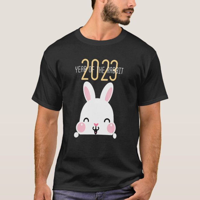 År för kanin 2023 Kinesiskt Zodiac Lunar New Y T Shirt (Framsida)