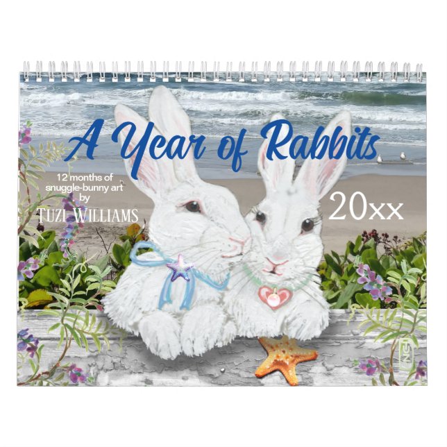 År för kaninbunny Cute Nature Woodland Art Kalender (Omslag)