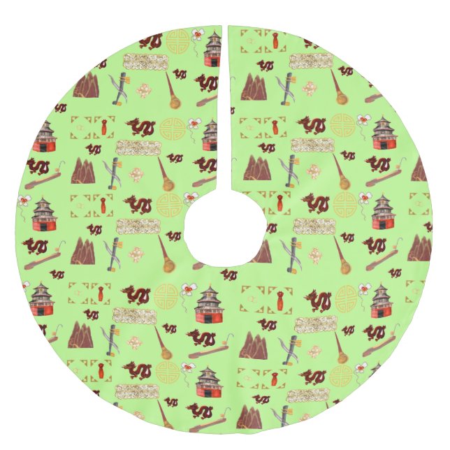 År för Kinesiska favoriter i Dragon Music Tur Julgransmatta Borstad Polyester (Framsidan)