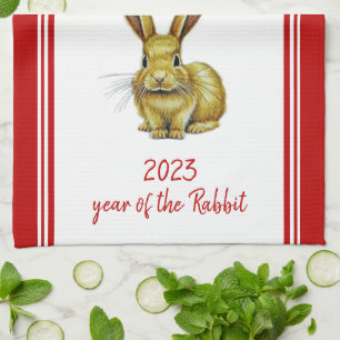 År för kinesiska kaninnyår 2023 Zodiac Kökshandduk