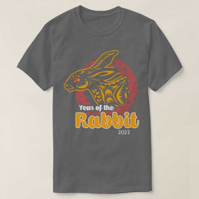 År för kinesiska kaninpremien för nyår 2023 t shirt (Design framsida)