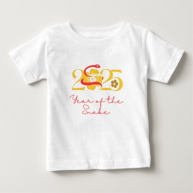 År för Orm 2025 blomma T Shirt (Framsida)