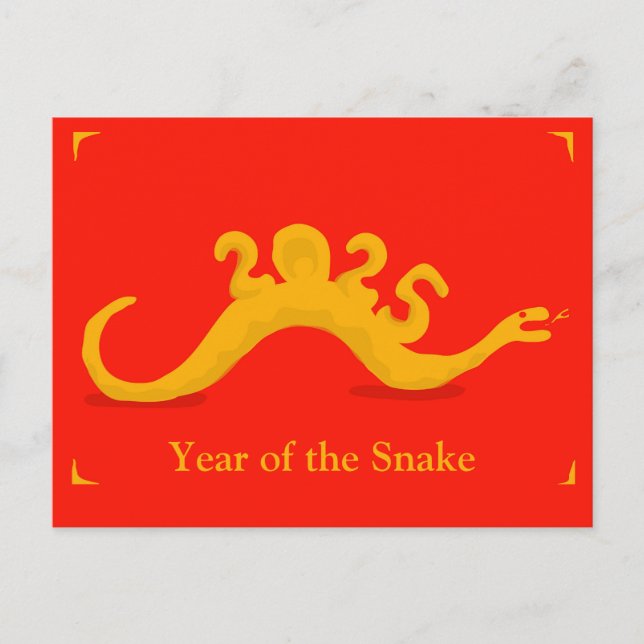 År för ormen 2025 vykort (Framsida)