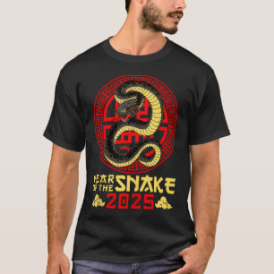 År för ormen 2025 Zodiac Lycklig kinesiska nyåret T Shirt