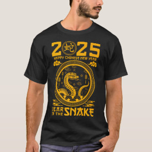 År för ormen 2025 Zodiac Lycklig kinesiska nyåret T Shirt