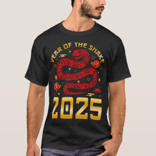 År för ormen 2025 Zodiac Lycklig kinesiska nyåret T Shirt