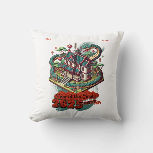 År för ormen: kinesiskt nyår 2025 #01 kudde (Framsida)