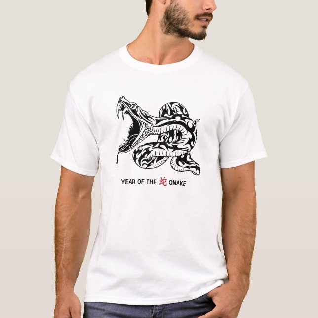 År för ormen (svart) tee shirt (Framsida)