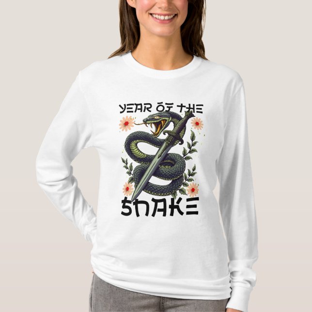 År för Ormens Zodiak Kinesiskt Nyår T Shirt (Framsida)