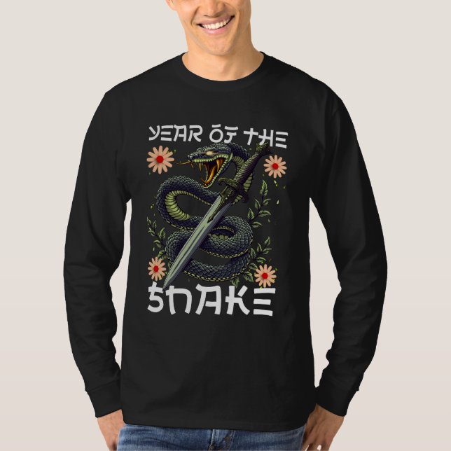 År för Ormens Zodiak Kinesiskt Nyår T Shirt (Framsida)