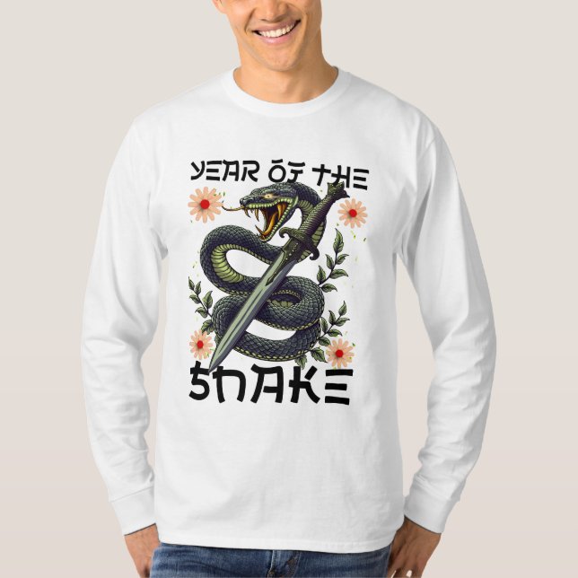 År för Ormens Zodiak Kinesiskt Nyår T Shirt (Framsida)