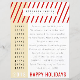 År för översyn vid helgdag candy cane rand i brev