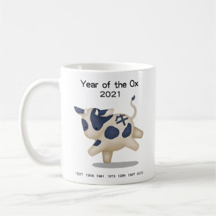 År för Ox Cute Zodiac Animal 2021 Kaffemugg